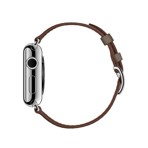 Apple Watch Series 2 Hermès, Корпус 38 мм из нержавеющей стали, ремешок Manchette из кожи Swift цвета Étoupe с двойной пряжкой (MNQ72)