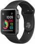 Apple Watch Series 1, Корпус 38 мм из алюминия цвета «серый космос», спортивный ремешок чёрного цвета (MP022)