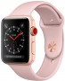 Apple Watch Series 3 Cellular 38мм, корпус из золотистого алюминия, спортивный ремешок цвета «розовый песок» (MQJQ2)